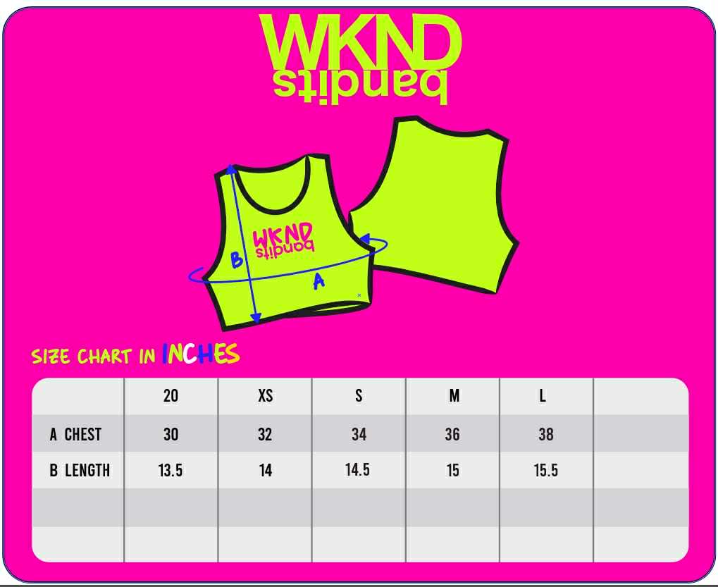 WKND BANDITS SIZE CHART